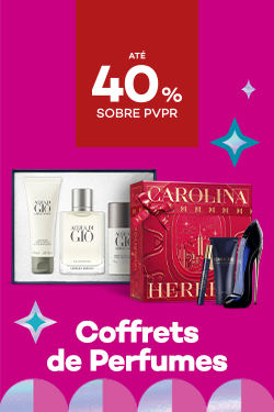 Coffrets de Perfumes com destaque promocional de at&eacute; 40% sobre pre&ccedil;o de Venda ao P&uacute;blico Recomendado